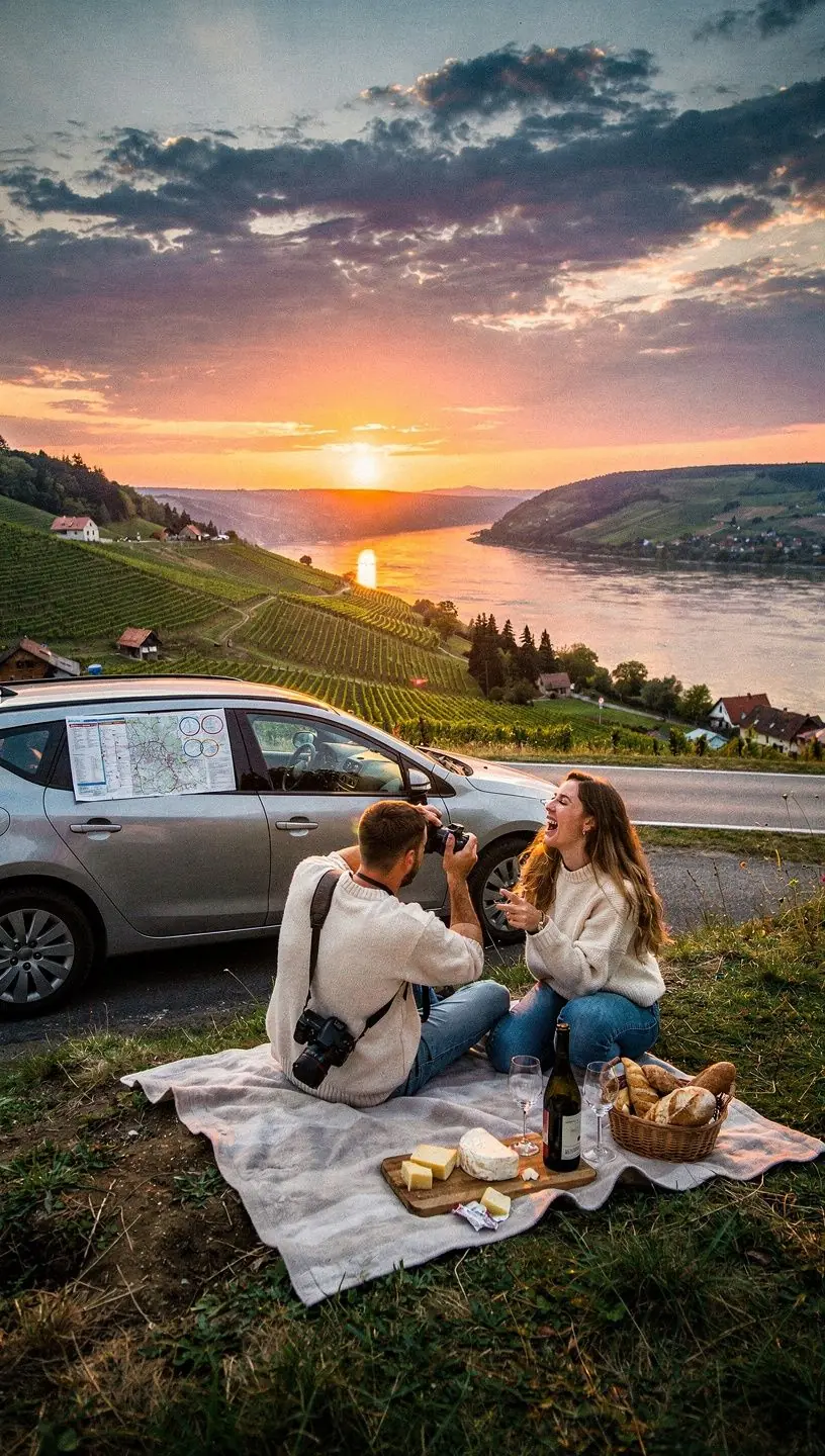 Detailný pohľad na tlačenú mapu s poznámkami o zaujímavých zastávkach pozdĺž cesty